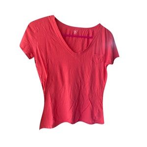 Reddish pink v neck top